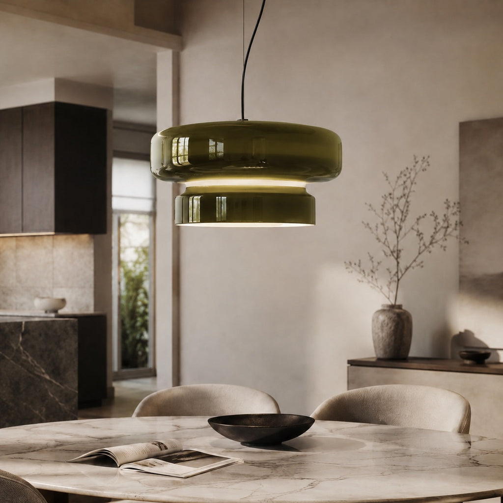Adjustable Glass Pendant Lamp — Modern LED Ceiling Hanging Light