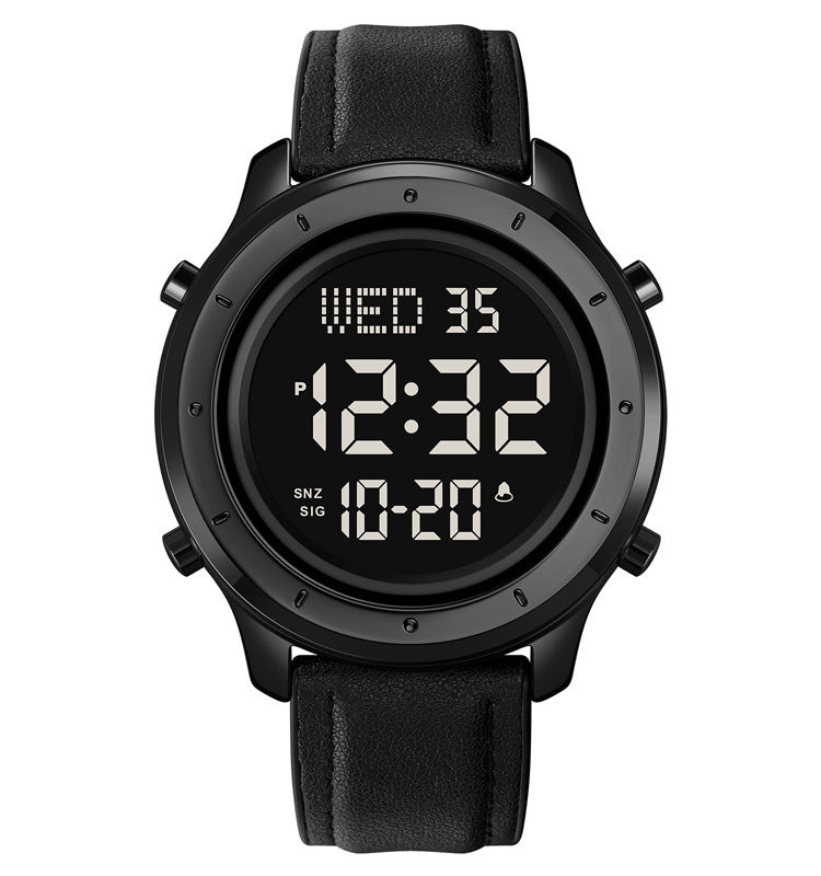 Men's Multifunction Electronic Watch — 47mm Round Dial, 30m Waterproof