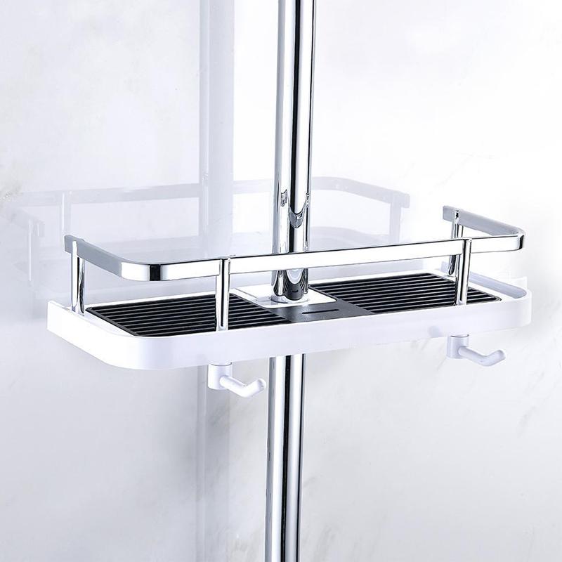 Wall Mount Shower Storage Rack — Secure Clip Design