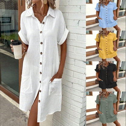 Robe Chemise d'Été Femme – Élégante, Fluide et Décontractée – Look Chic Sans Effort