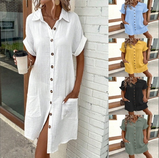 Robe Chemise d'Été Femme – Élégante, Fluide et Décontractée – Look Chic Sans Effort