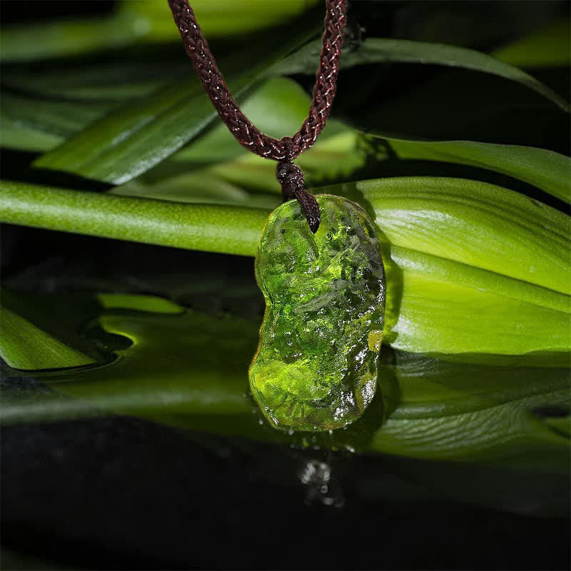 Alina Green Moldavite Necklace — Purification Stone, Vibrant Green