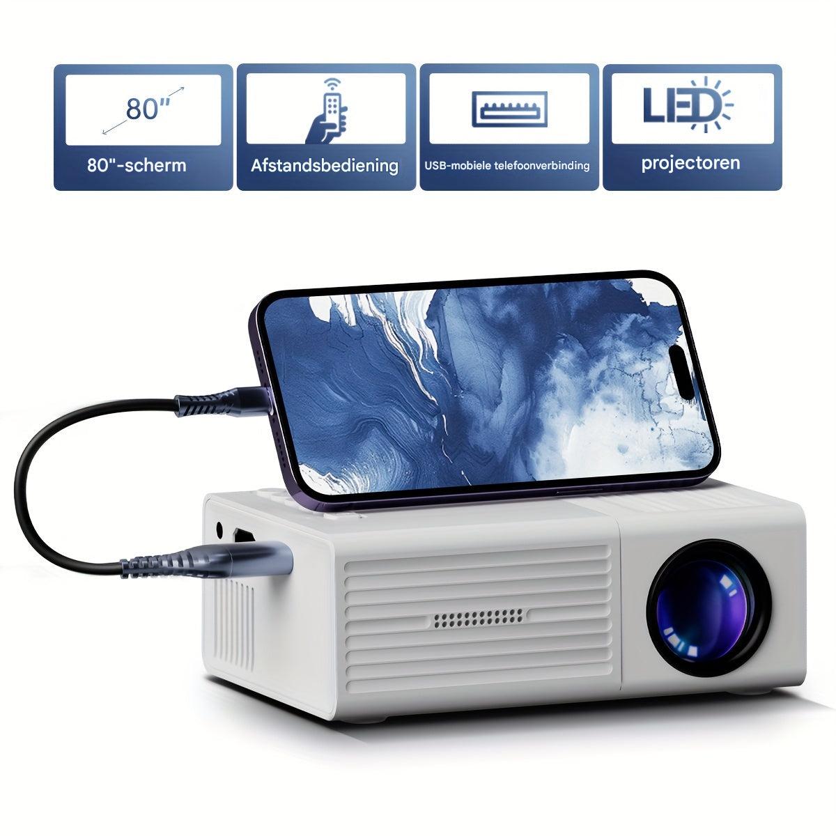 Mini proyector compacto ultrabrillante LumoBeam – pantalla HD de 3000 lúmenes