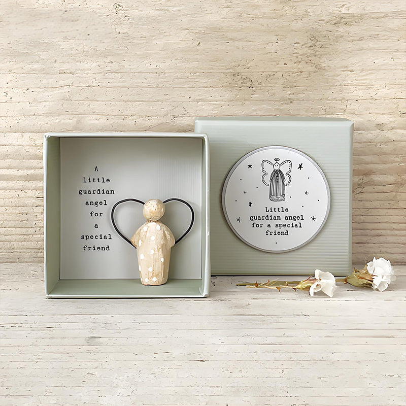 Caixa de oferta Amizade com anjo — Figura decorativa inspiradora para guardar como recordação