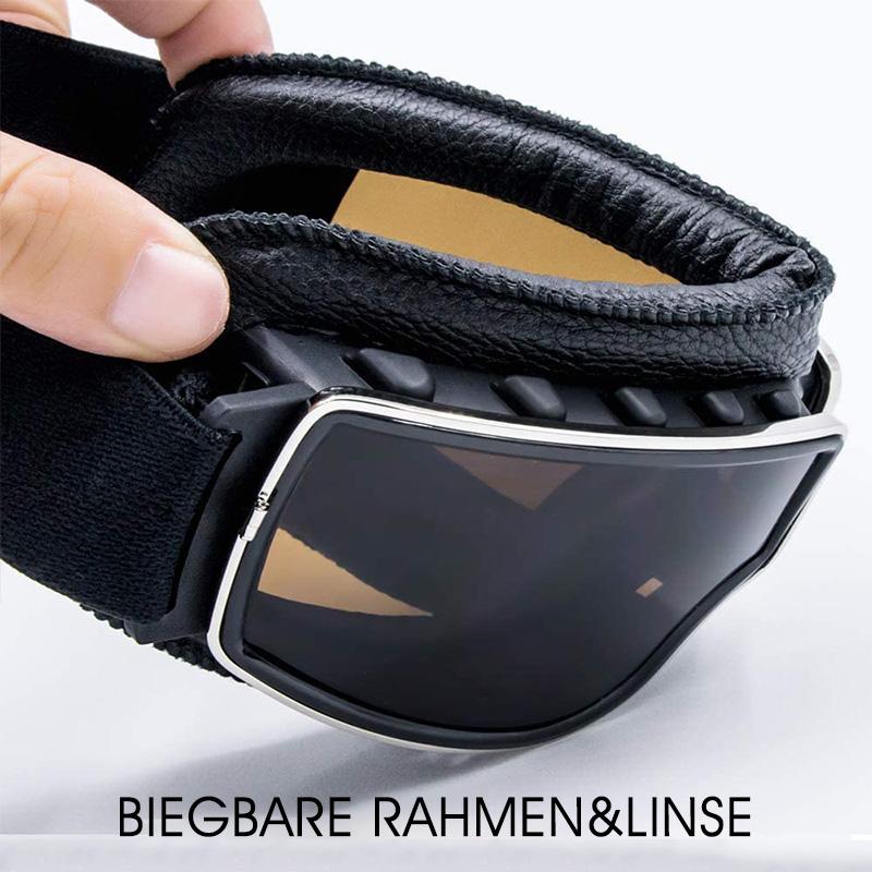 Vintage Windproof Motorcycle Goggles — Riveted Metal Frame, Anti-Fog Vents