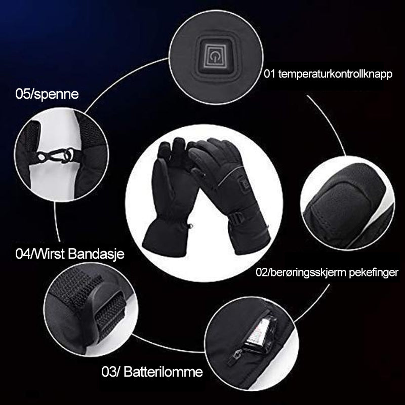 Electric Gloves — Rechargeable, Adjustable Temperature Control