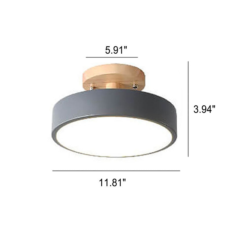 מנורת תקרה LED עגולה - התקנה חצי-צמודה, עיצוב נורדי, תאורה רכה ומפוזרת