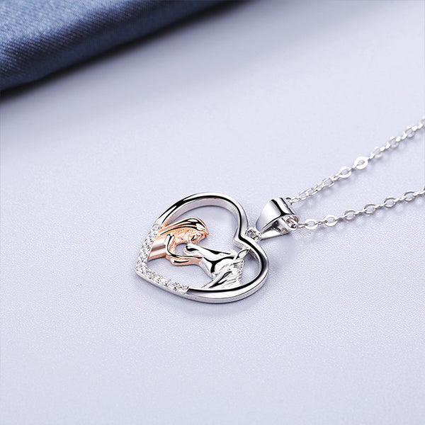 Girl and Horse Pendant Necklace