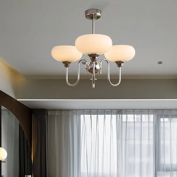 Candelabru din sticlă în culoarea kaki, în stil mid-century, cu intensitate reglabilă, pentru sufragerie | boxzora