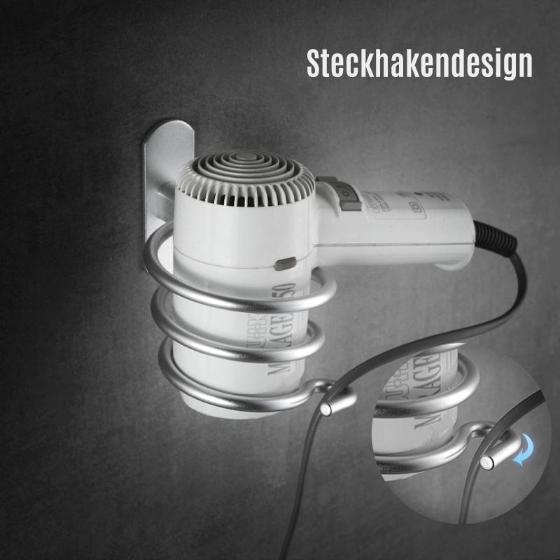 Soporte de pared de aluminio para secador de pelo