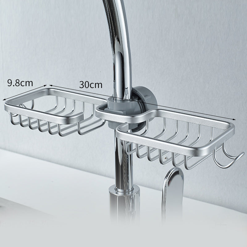 Drill Free Shower Caddy – Stainless Aluminum Build, Silver or Black