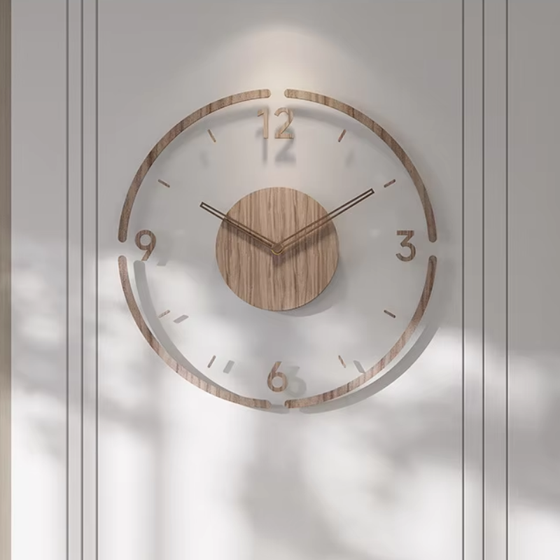Moderne minimalistische Holzwanduhr – Skandinavisches Massivholz, leises Quarzwerk, analoge Anzeige, 30 cm oder 35 cm Durchmesser