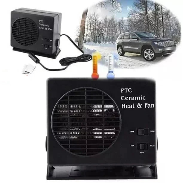 Riscaldatore in ceramica per auto 12 V — Ventola portatile da 150 W-300 W, termostato automatico