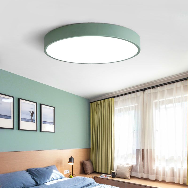 Moderne ronde led-plafondlamp - zachte roze en grijze tinten