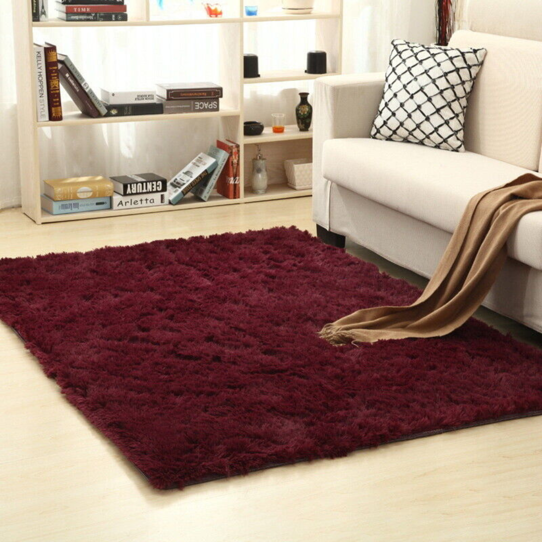 Alfombra grande lavable — reverso antideslizante y superficie de pelo suave
