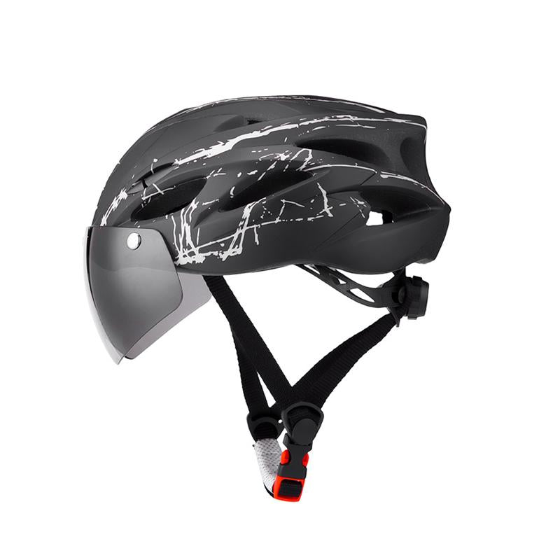 Kask rowerowy – okulary, wizjer, tylne światło LED