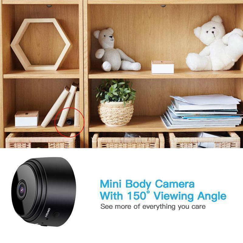 Mini kamera Wi-Fi 1080p — mocowanie magnetyczne, obiektyw szerokokątny 150 stopni