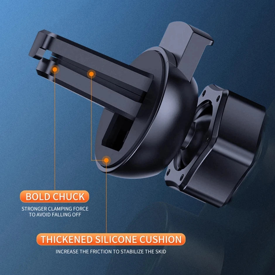 2-in-1 Wireless Car Charger & Phone Holder — Fast Charging, Universal Compatibility, Adjustable Auto Clamp