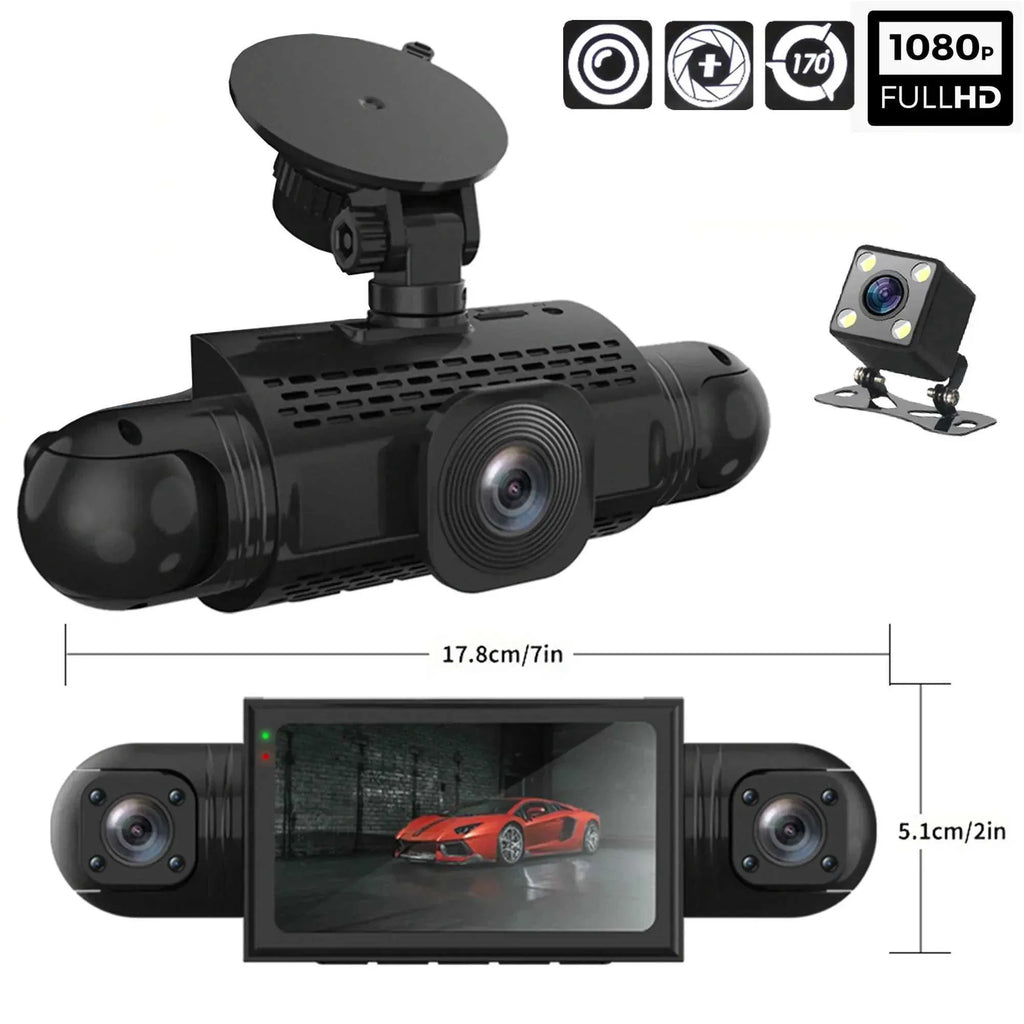 DashGard Pro CX360 كاميرا سيارة 360° — مسجل قيادة بدقة Full HD، رؤية ليلية، مراقبة أثناء الوقوف