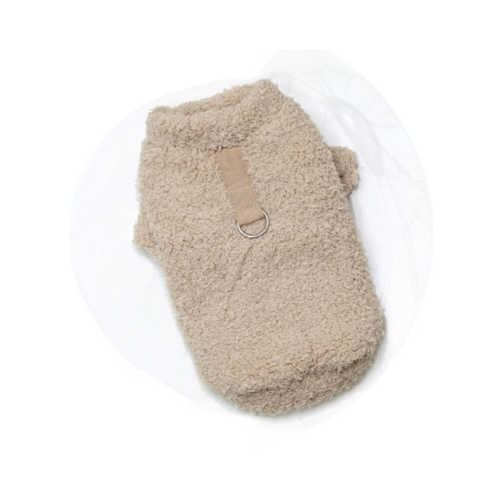 Suéter acogedor de forro polar suave para perro — Tonos pastel delicados e interior cálido