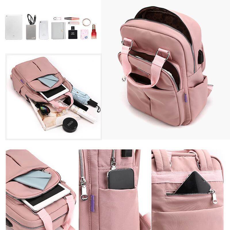 Waterproof Multifunction Backpack – Durable Exterior, Integrated USB Charging Port