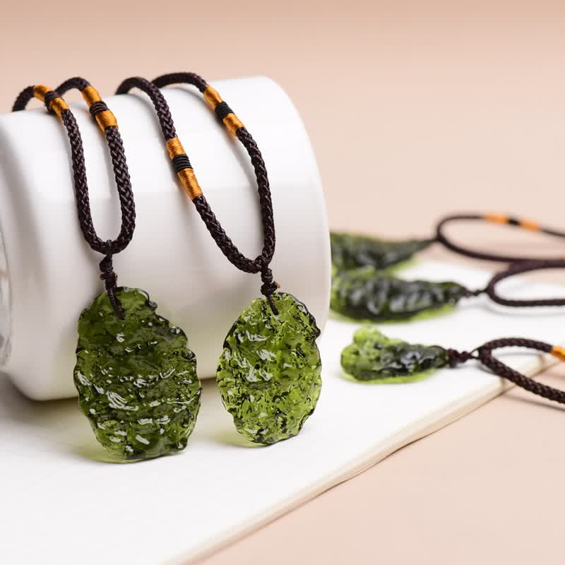 Alina Green Moldavite Necklace — Purification Stone, Vibrant Green