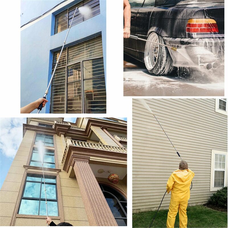 4000 PSI-s teleszkópos magasnyomású mosócső-készlet — Legfeljebb 24 láb hosszúságúra kihúzható