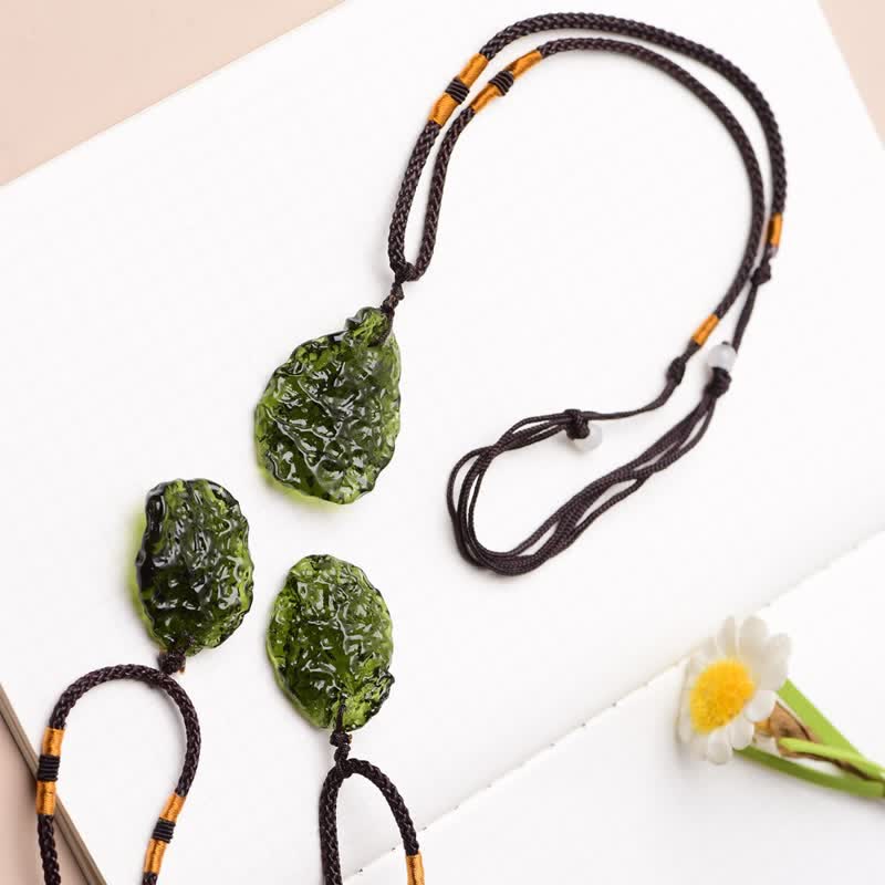 Alina Green Moldavite Necklace — Purification Stone, Vibrant Green