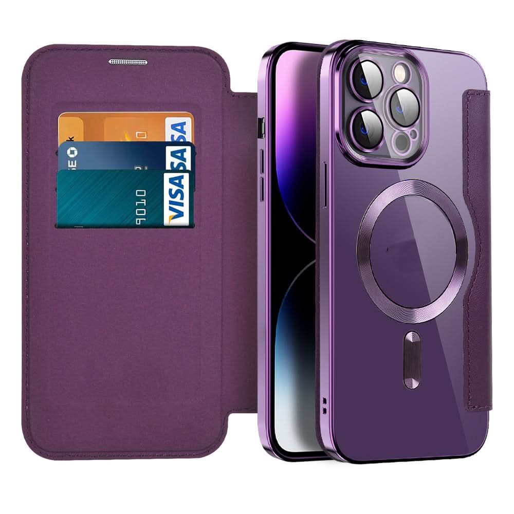 Magnetisk flip-deksel i skinn til iPhone 11–14-serien