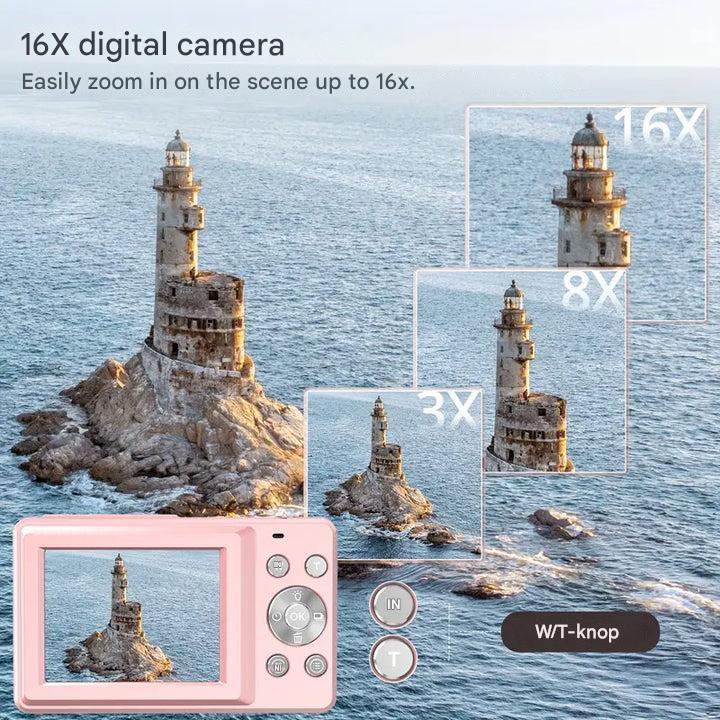 Kompaktní digitální fotoaparát Snapora v retro stylu – HD rozlišení 1080p