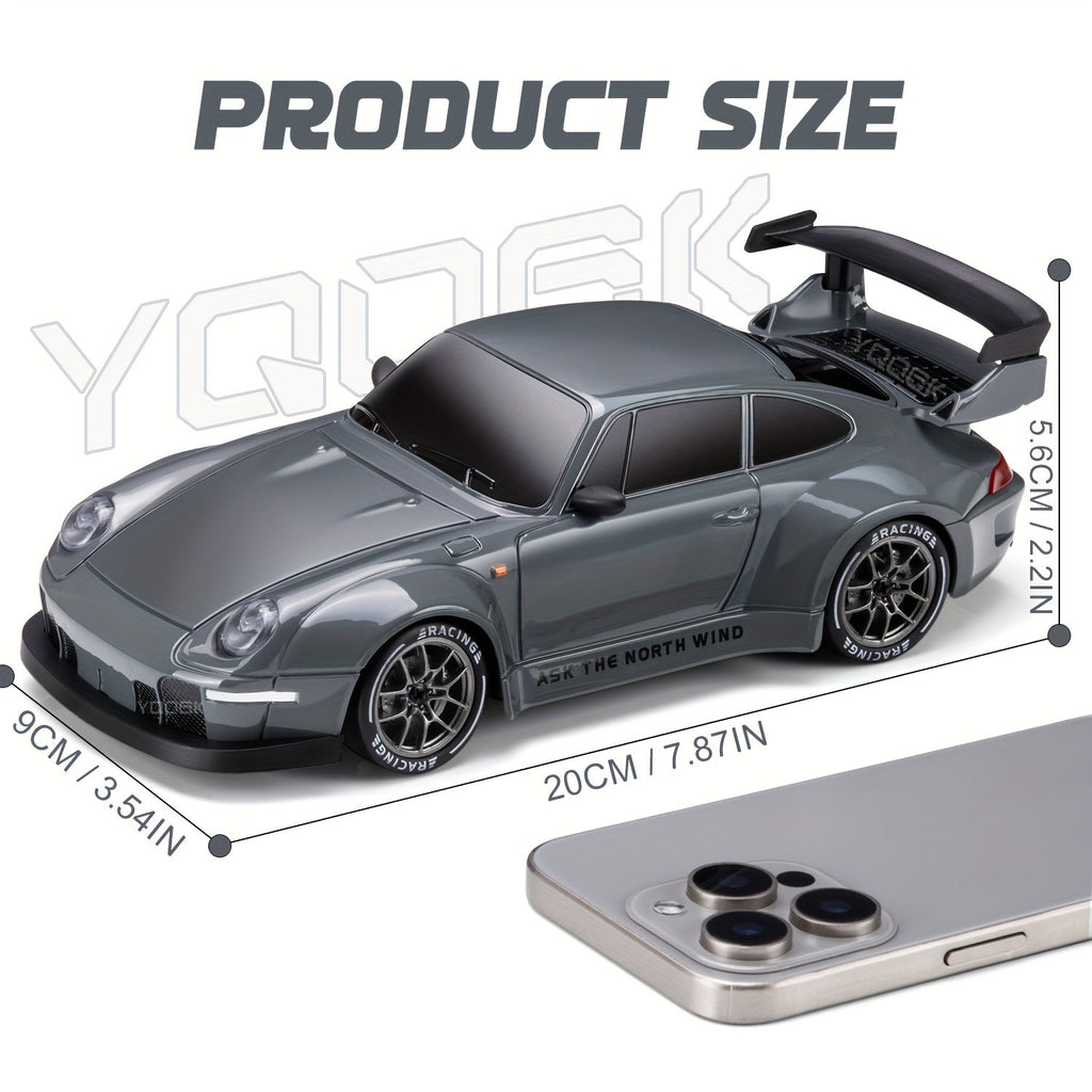 Auto da drift RC Ultimate 1:24 — Giocattolo da corsa 4WD ricaricabile, ruote LED