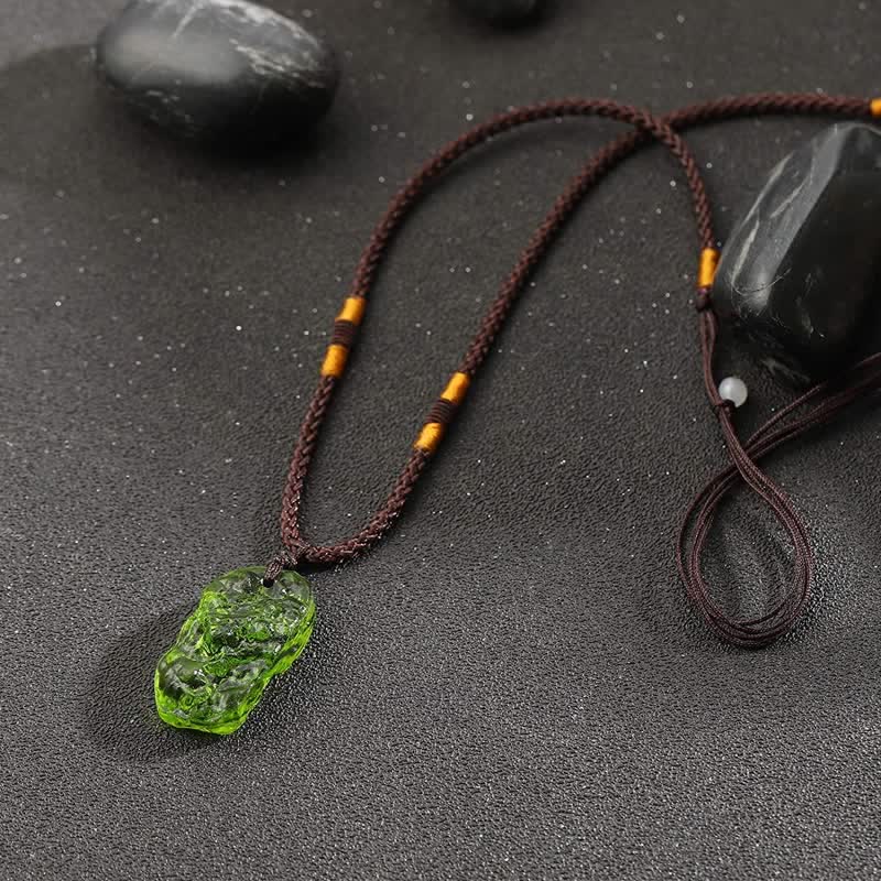 Alina Green Moldavite Necklace — Purification Stone, Vibrant Green