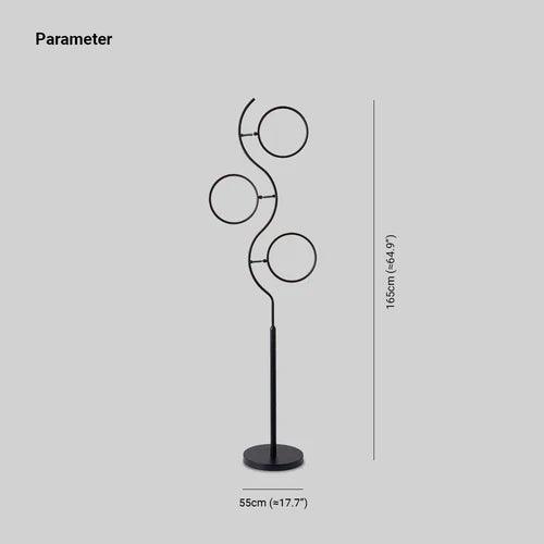 Minimalistische LED-Stehlampe mit mehreren Ringen für das Wohnzimmer | boxzora