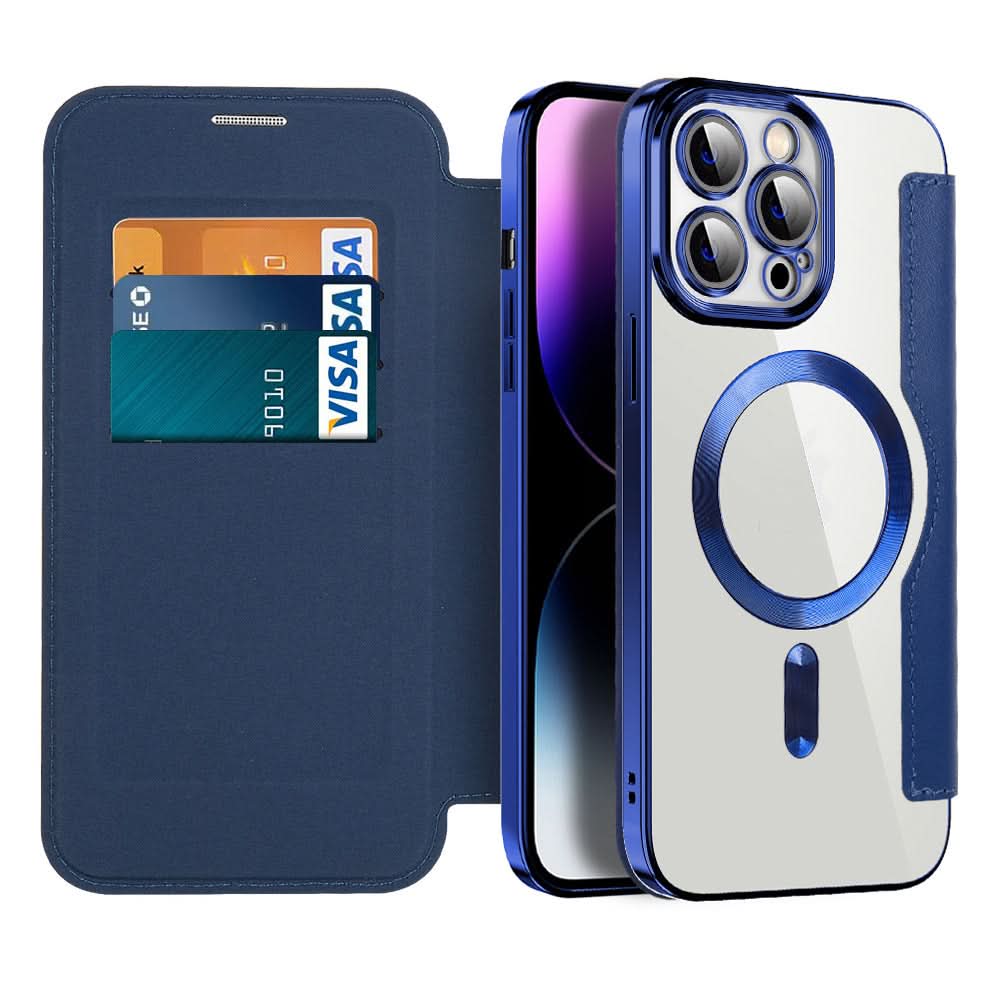 Magnetisk flip-deksel i skinn til iPhone 11–14-serien