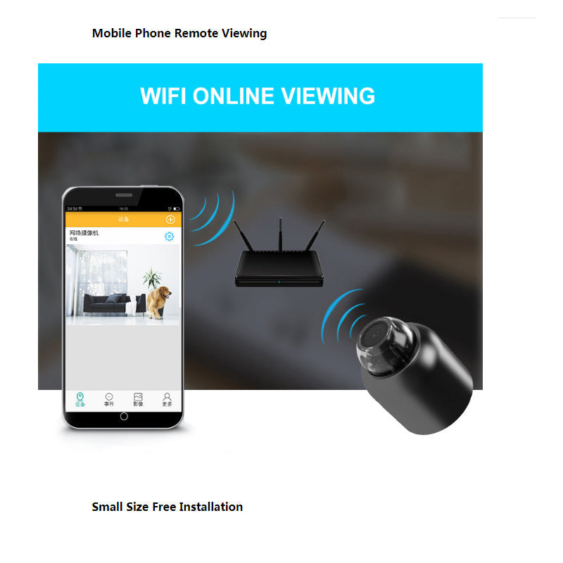 Mini trådlös WiFi-spionkamera — dold CCTV, rörelsedetektering, fjärrövervakning