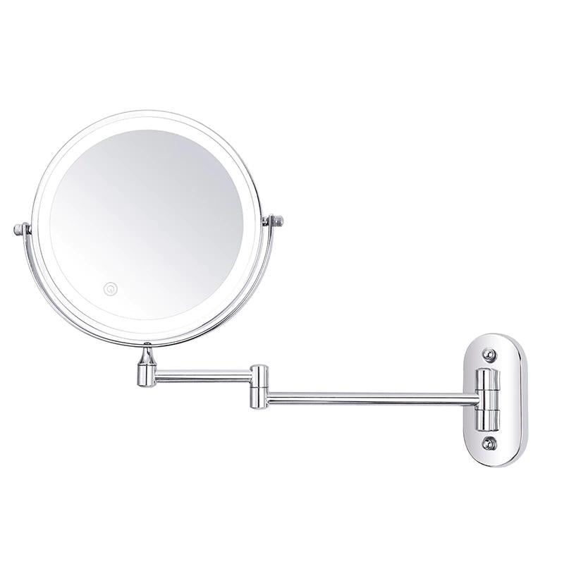 IllumiMirror Rechargeable LED Magnifying Mirror — Portable Design, Adjustable Brightness Controls, Up to 10x Magnification Range