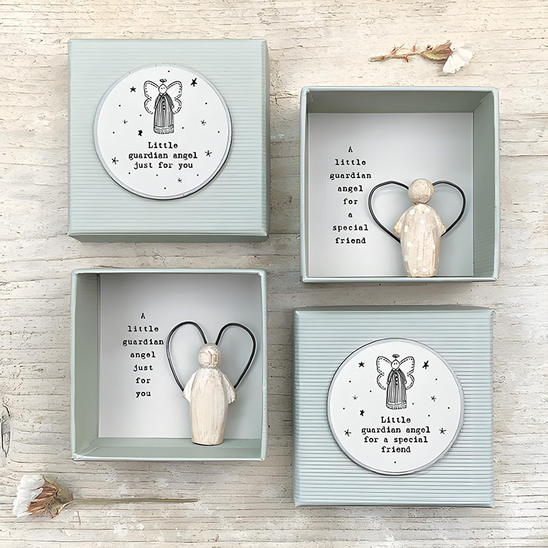 Caixa de oferta Amizade com anjo — Figura decorativa inspiradora para guardar como recordação