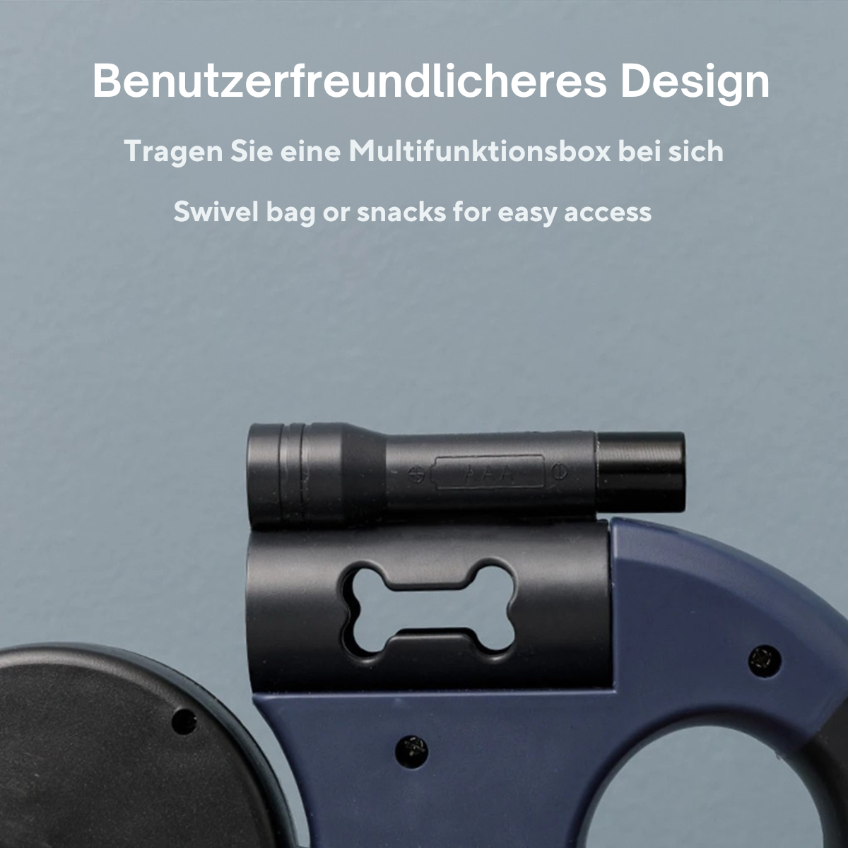 Infällbart dubbelt hundkoppel – trasselfri design, inbyggd LED-lampa