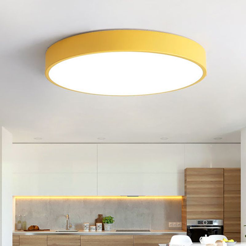 Moderne ronde led-plafondlamp - zachte roze en grijze tinten