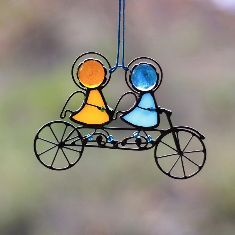 Hand-Painted Angel Sun Catcher – Vibrant Stained Glass Ornament