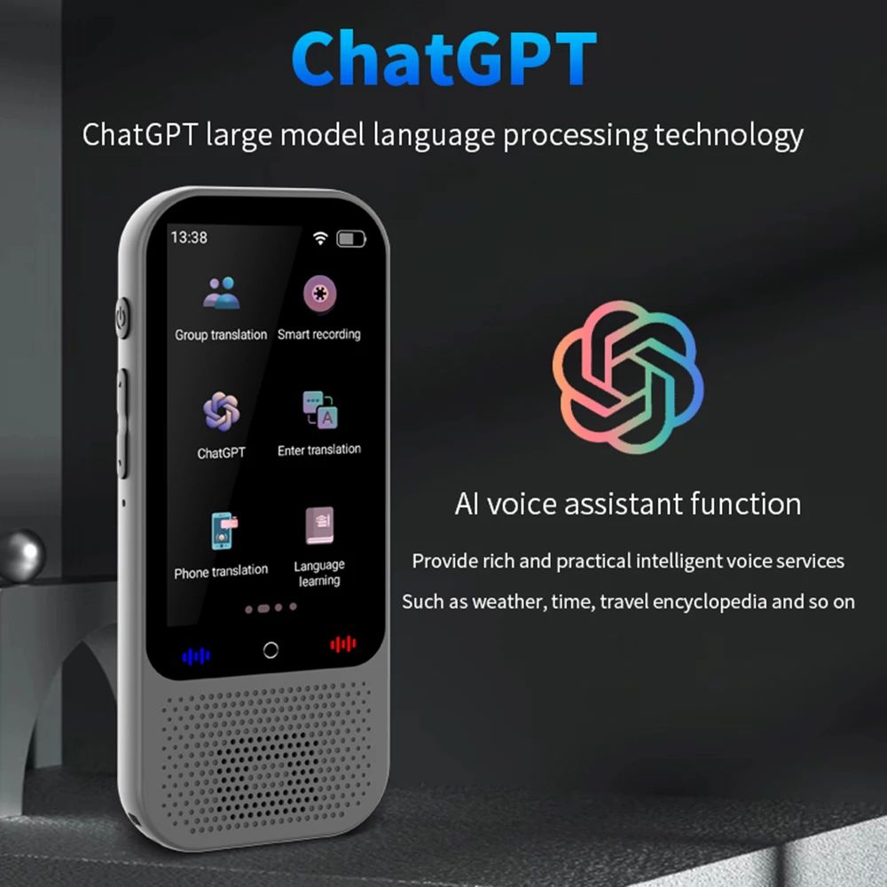S80 Pro Portable Language Translator — ChatGPT AI Linkage, 16 Offline Translation Packs, 138-Language Voice Response