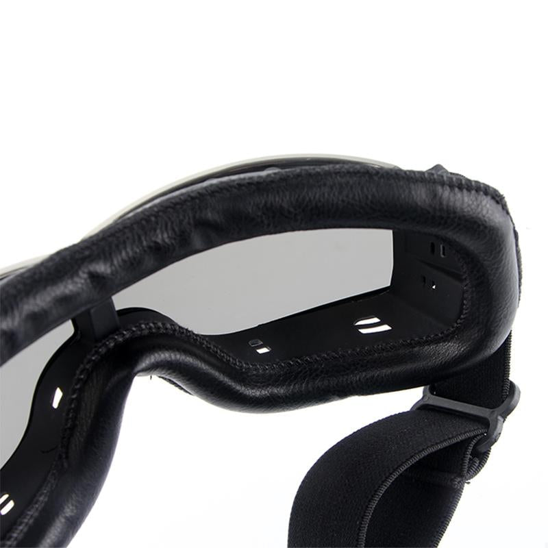 Vintage Windproof Motorcycle Goggles — Riveted Metal Frame, Anti-Fog Vents