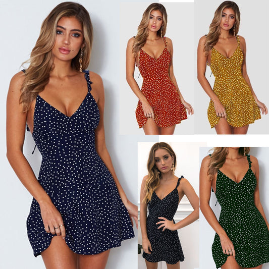 Robe d’Été à Pois – Élégance Naturelle