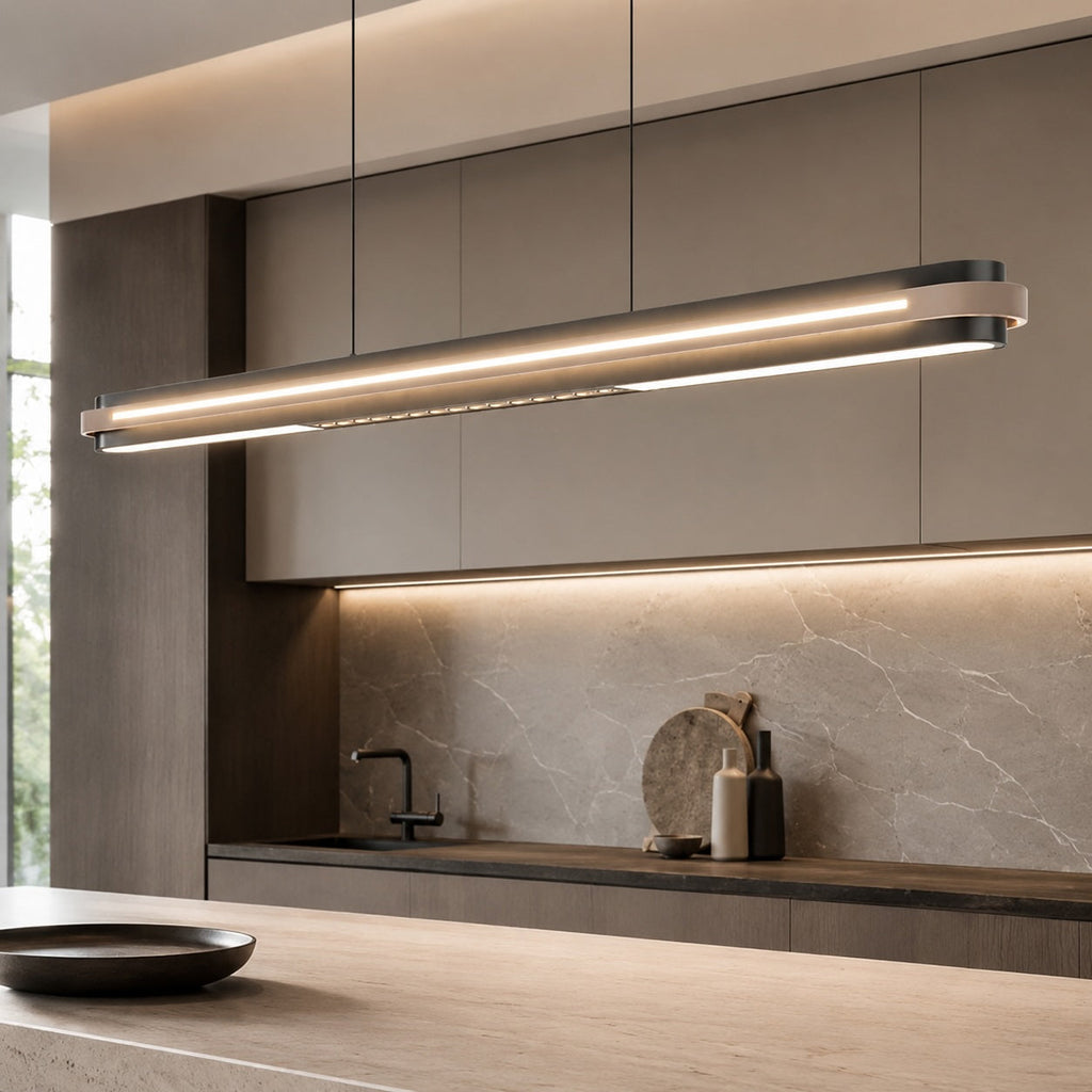 Modern Linear LED Pendant Light — Adjustable Length Metal Ceiling Lamp