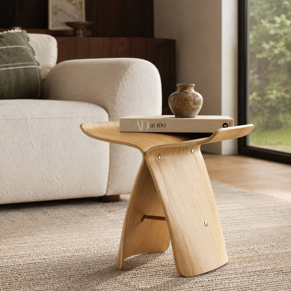 Panca da tavolino moderna in legno in stile scandinavo – Design regolabile, gambe in acciaio inossidabile