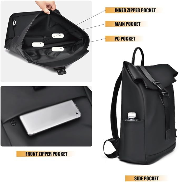 Waterproof Backpack – USB Charging, Lightweight & Spacious Design