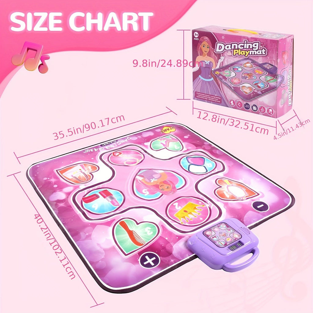 Tappetino DanceFun rosa autonomo per la danza – Punteggio a pavimento e gioco ritmico per bambini – Configurazione TV senza cavi