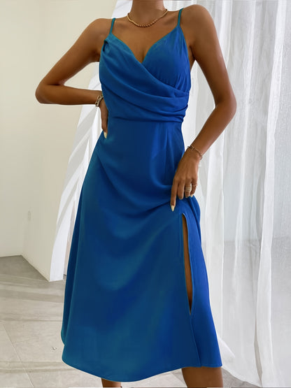 Robe Satinée Fendue
