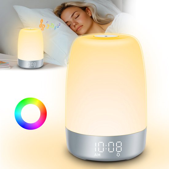 Luz de despertar Aurora — simulação do nascer e do pôr do sol, recarregável por USB-C