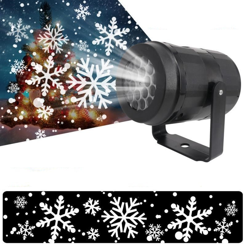 LED-julprojektorlampa med snöflingor – vattentät, 16 mönster